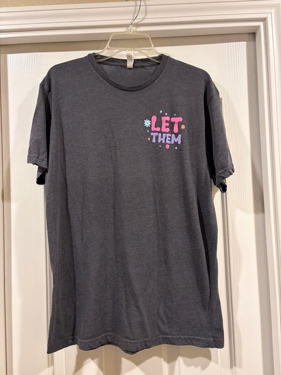 Love In Faith Tops - Love in Faith Let Them Graphic Short-Sleeve Tee - Charcoal size L